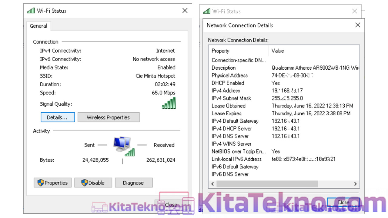 cara melihat mac address laptop