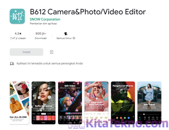 B612 Aplikasi Edit Wajah Korea